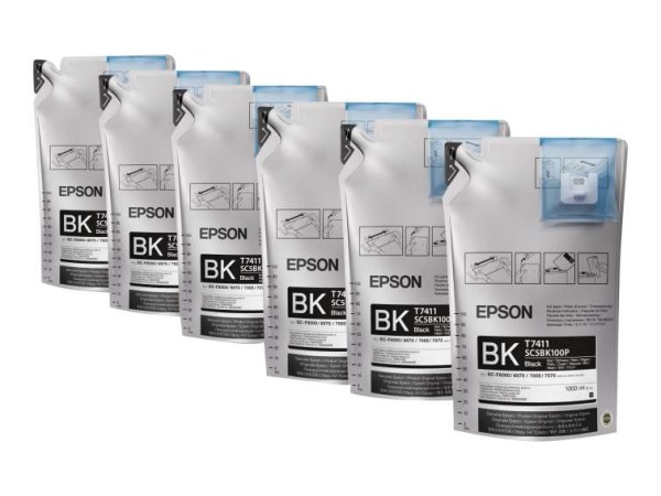 EPSON UltraChrome DS Black T741100 (1Lx6packs) C13T741100