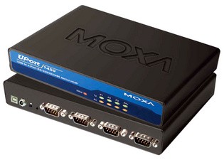 MOXA USB 2.0 auf RS-232 Hub, 4-fach, Desktop, ohne Netzteil