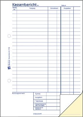 AVERY Zweckform Formularbuch "Kassenbericht Bestand", A5