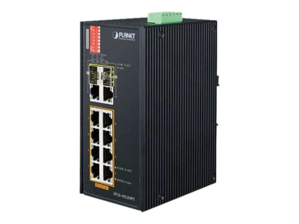 PLANET TECHNOLOGY IP30 Industrial 8-P 10/100TX IFGS-1022HPT