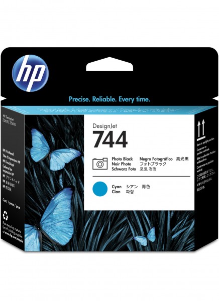 HP 744 - Cyan, Photo schwarz - Druckkopf