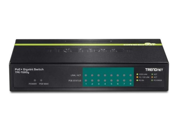 TRENDNET 8-PORT GREENNET GIGABIT POE TPE-TG80G