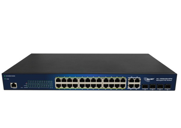 ALLNET Switch smart managed Layer2 24 Port? PoE Budget 370W? 24x at? 4x SFP ALL-SG8428V2PM