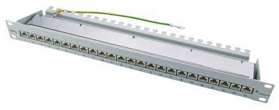 Telegärtner 19" Patch Panel, Kat.6A (tief), 24xRJ45, schwarz