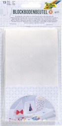 folia Papiertüten mit Blockboden, 100 x 55 x 175 mm, weiß