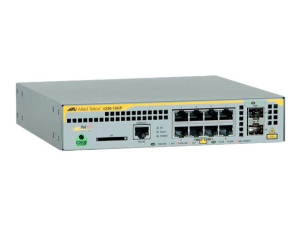 ALLIED TELESIS ALLIED TELESIS ALLIED L2+ managed switch 8x 10/100/1000Mbps POE ports 2x SFP uplink slots 1 Fixed AC