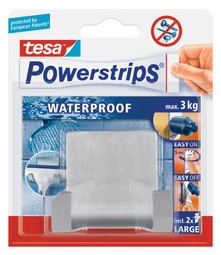 tesa Powerstrips Duo-Haken WAVE" WATERPROOF, aus Edelstahl