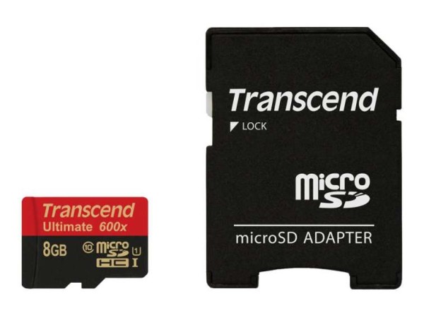 TRANSCEND 8GB microSDHC Class10 U1,MLC,600x TS8GUSDHC10U1