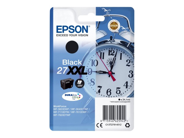 EPSON 27XXL XL Schwarz Tintenpatrone C13T27914012