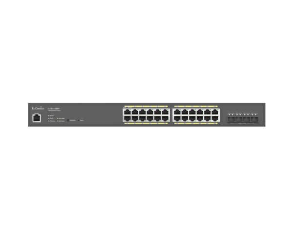 ENGENIUS ENGENIUS Switch full managed Layer2+ 28 Port ? 24x 1 GbE ? PoE Budget 410W ? 24x PoE at ? 4x SFP+ ?
