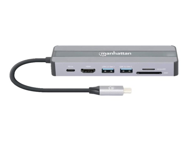 MANHATTAN 7-in-1 Dockingstation HDMI RJ45 2xUSB-A SD/MicroSD 153928