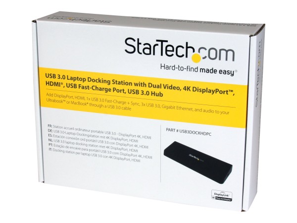 STARTECH.COM USB 3.0 Dockingstation - Windows macOS kompatibel - Dual Displ USB3DOCKHDPC