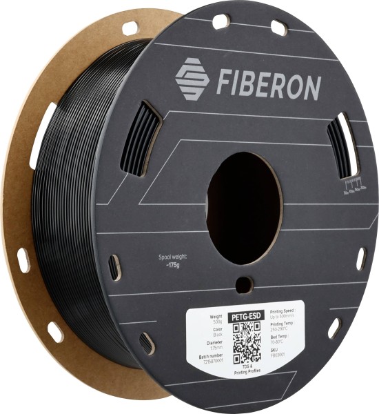 POLYMAKER POLYMAKER FB03001 Fiberon? PETG-ESD Filament PETG ESD ESD-sicher 1.75 mm 500 g Schwarz 1 St.