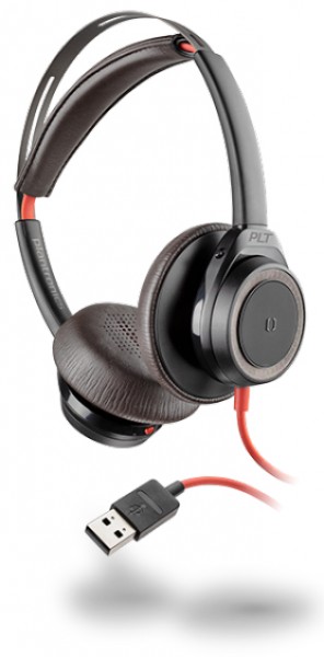 Poly Blackwire 7225 - Gaming - Kopfhörer - Kopfband - Schwarz - Rot - Binaural - Verkabelt