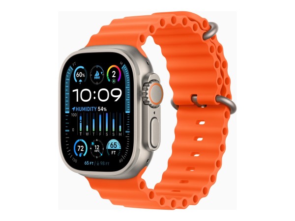 APPLE Watch Ultra 2 GPS + Cellular, 49mm Titanium Case with Orange Ocean Ba MREH3FD/A