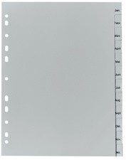 herlitz Kunststoff-Register, Monate, A4, 12-teilig