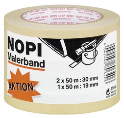 NOPI Maler Krepp Papierabdeckband, 2er Aktions-Turm, beige