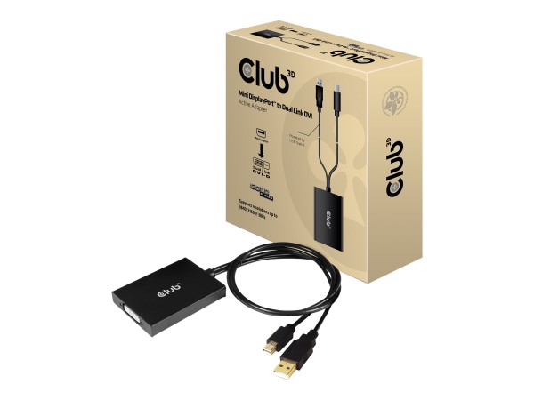 CLUB3D CLUB3D Adapter MiniDisplayport > DVI-D (Active Dual) St/Bu retail