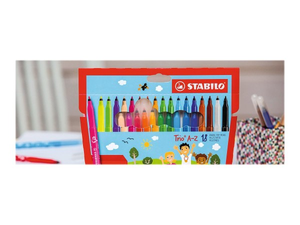 STABILO Fasermaler Trio A-Z, 18er Kartonetui, PACK SPECIAL