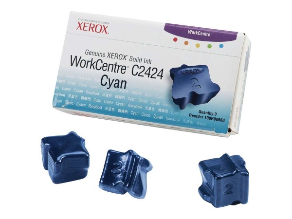 XEROX Genuine Xerox WorkCentre C2424 3 Cyan feste Tinten 108R00660