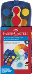 FABER-CASTELL Deckfarbkasten CONNECTOR, 12 Farben, rot