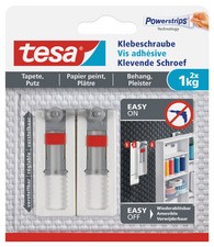 tesa Powerstrips Klebeschraube für Tapete/Putz, weiß