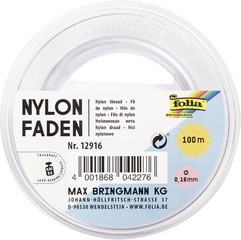 folia Nylonfaden auf Spule, 0,16 mm x 100 m, transparent