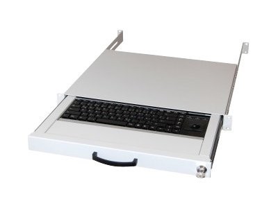 AIXCASE Aixcase Tastaturschublade 48.3cm 1HE DE PS2&USB Trackball grau