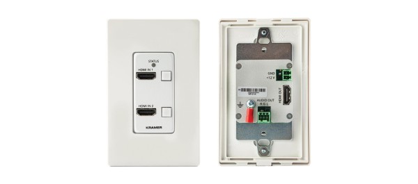 KRAMER 2:1 4K HDR HDMI Wall-Plate Automatik-Umschalter US-Decora Version WP-211X/US-D(W/B)