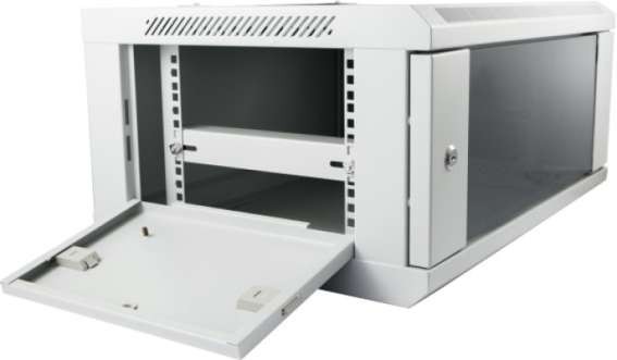 ALLNET 19""Wandgehäuse, 4HE, 1-teilig, T450mm, Lichtgrau, SMC-Serie, ALL-SMC6404GRAU