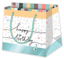 SUSY CARD Geschenktüte "Happy Eco B-day Typo"
