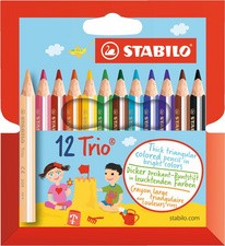 STABILO Dreikant-Buntstifte Trio dick, kurz, 12er Etui