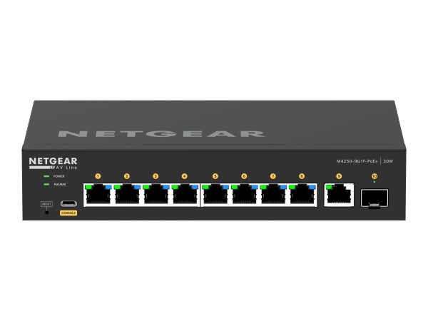 NETGEAR NETGEAR AV Line M4250-9G1F-PoE+ - Switch - L3 - managed - 8 x 10/100/1000 (8 PoE+)