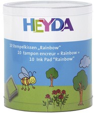 HEYDA Stempelkissen-Set "Rainbow", Klarsicht-Runddose
