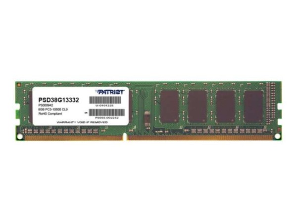 DDR3 8GB Kit(2x4GB) PC3-10667U CL9 Patriot PSD38G13332