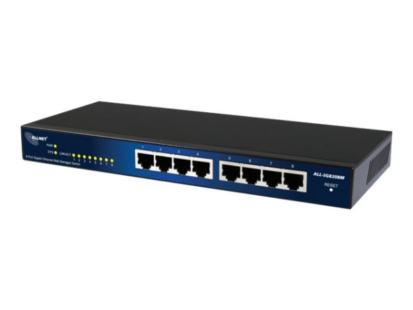 ALLNET Switch smart managed 8 Port Gigabit, lüfterlos, ALL-SG8208M ALL-SG8208M
