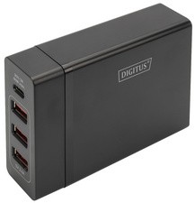 DIGITUS Universal USB Lade-Adapter, 4-Port, schwarz