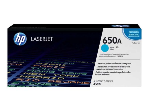 HP 650A Cyan LaserJet Tonerpatrone (CE271A) CE271A