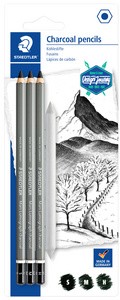 STAEDTLER Kohlestift Mars Lumograph charcoal, 4er Blister