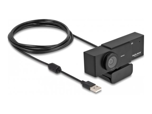 DELOCK DELOCK USB UHD Webcam mit Mikrofon 4K 30 Hz 110° Blickwinkel und Stativ