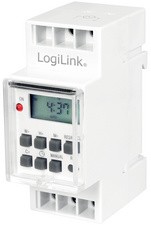 LogiLink Digitale Zeitschaltuhr zur Hutschienenmontage, weiß