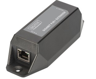 DIGITUS Gigabit PoE + Extender, 100 m, Farbe: schwarz