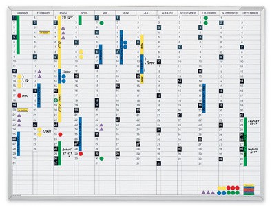 magnetoplan Jahresplaner, (B)900 x (H)600 mm, magnethaftend