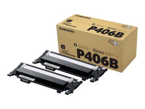 SAMSUNG CLT P406B 2er Pack Schwarz Tonerpatrone (SU374A) SU374A