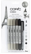 COPIC Marker ciao, 5+1 Set "Warme Grautöne"