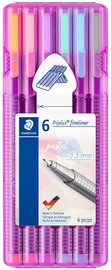 STAEDTLER Fineliner triplus pastel, 6er Etui