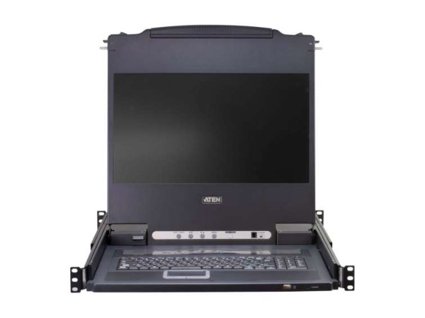 ATEN Tastatur/Video/Maus (KVM)-Switch Rack-Einbau Schwarz CL5708MW D