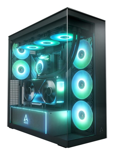 ARCTIC ARCTIC Xtender VG Mirror Black E-ATX Gaming Gehäuse mit Seitenfenster