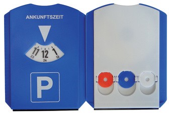 uniTEC Multifunktions Parkscheibe aus Kunststoff blau