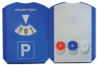 uniTEC Multifunktions-Parkscheibe, aus Kunststoff, blau